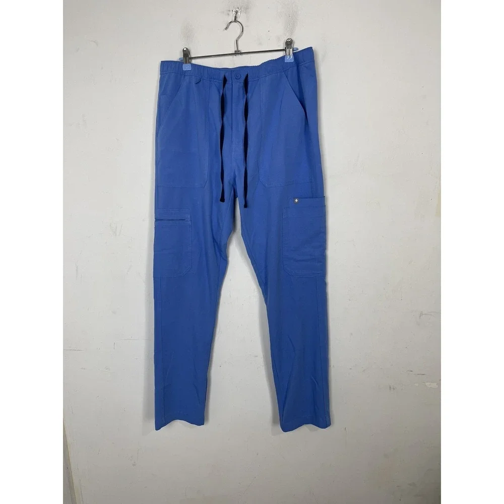 FIGS Mens Scrub Pants‎ Large Blue Cairo Cargo Basic Classic Straight 1602 Work